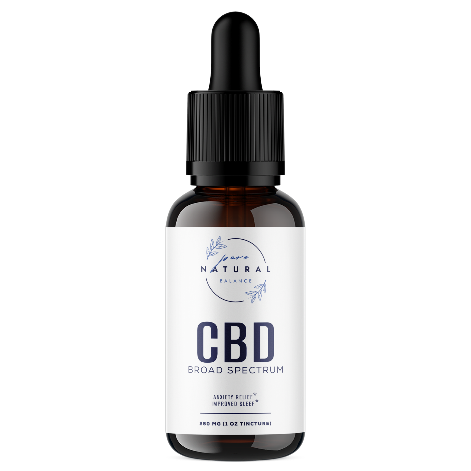 CBD Broad Spectrum (in Hemp Oil) - 250mg (1oz Tincture)-Pure Natural Balance