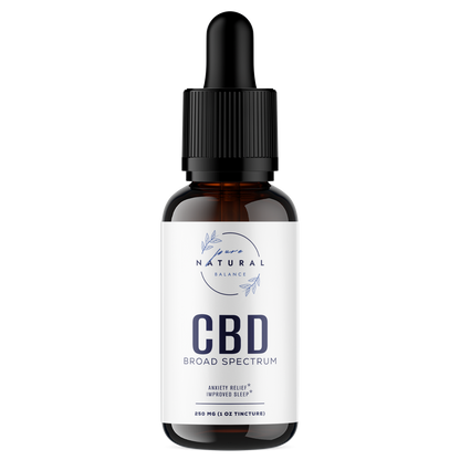 CBD Broad Spectrum (in Hemp Oil) - 250mg (1oz Tincture)-Pure Natural Balance