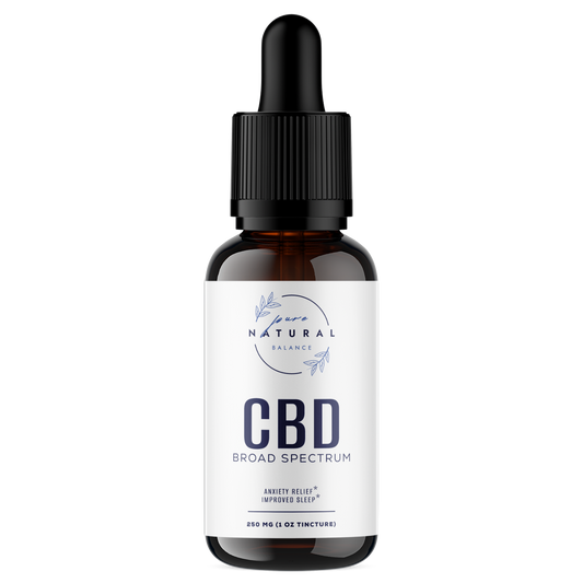 CBD Broad Spectrum (in Hemp Oil) - 250mg (1oz Tincture)-Pure Natural Balance