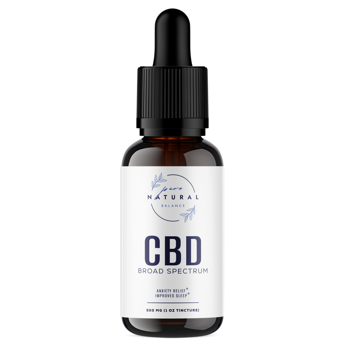 CBD Broad Spectrum (in Hemp Oil) – 500mg (1oz Tincture)-Pure Natural Balance