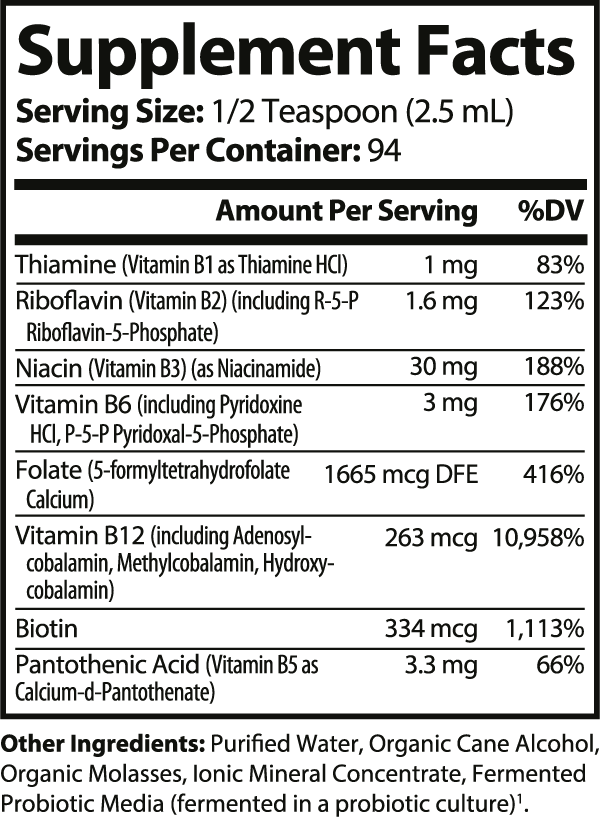 Fermented Vitamin B Complex -  8 fl oz-Pure Natural Balance