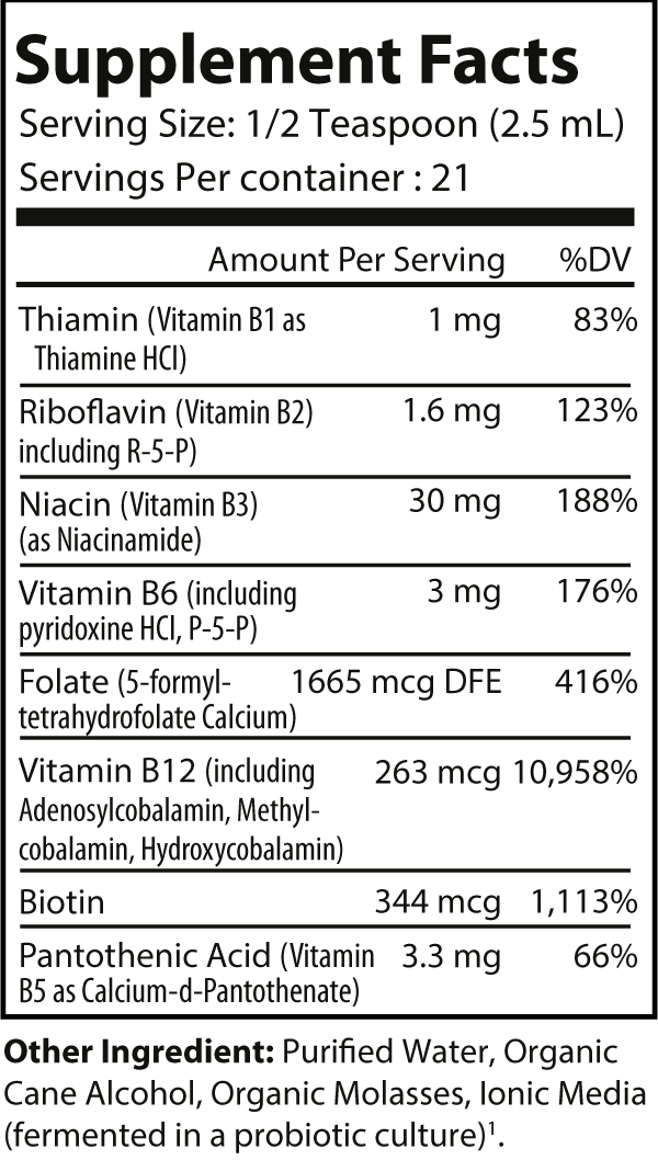 Fermented Vitamin B Complex - 2 fl oz-Pure Natural Balance