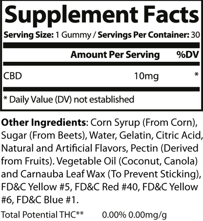 CBD Gummies - High Quality - 300mg (30 gummies)-Pure Natural Balance