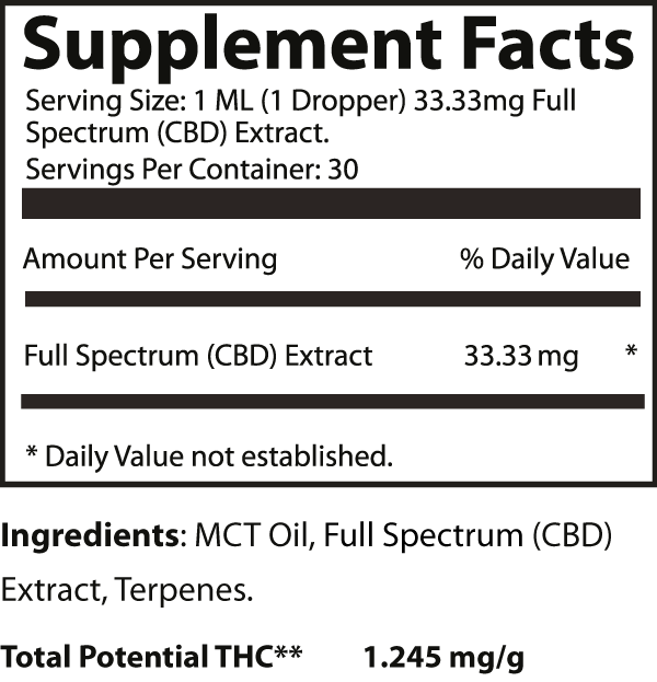 CBD Full Spectrum – 1000mg (1 oz Tincture)-Pure Natural Balance